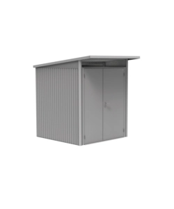 CASETTA DA GIARDINO BIOHORT "AVANTGARDE A1" IN ACCIAIO ZINCATO COLORE ARGENTO METALLIZZATO CON PORTA BATTENTE DOPPIA 180X220X218 CM
