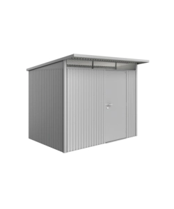CASETTA DA GIARDINO BIOHORT "AVANTGARDE A5" IN ACCIAIO ZINCATO COLORE ARGENTO METALLIZZATO CON PORTA BATTENTE SEMPLICE 260X220X218 CM