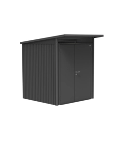 CASETTA DA GIARDINO BIOHORT "AVANTGARDE A1" IN ACCIAIO ZINCATO COLORE GRIGIO SCURO METALLIZZATO CON PORTA BATTENTE DOPPIA 180X220X218 CM