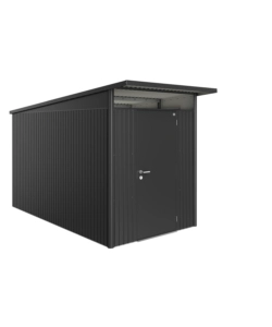 CASETTA DA GIARDINO BIOHORT "AVANTGARDE A4" IN ACCIAIO ZINCATO COLORE GRIGIO SCURO METALLIZZATO CON PORTA BATTENTE SEMPLICE 180X380X222 CM