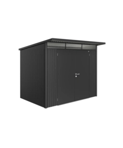 CASETTA DA GIARDINO BIOHORT "AVANTGARDE A5" IN ACCIAIO ZINCATO COLORE GRIGIO SCURO METALLIZZATO CON PORTA BATTENTE DOPPIA 260X220X218 CM
