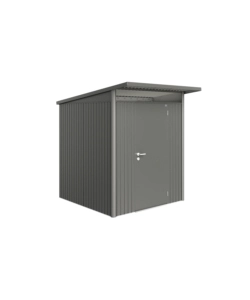 CASETTA DA GIARDINO BIOHORT "AVANTGARDE A1" IN ACCIAIO ZINCATO COLORE GRIGIO QUARZO METALLIZZATO CON PORTA BATTENTE SEMPLICE 180X220X218 CM
