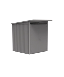 CASETTA DA GIARDINO BIOHORT "AVANTGARDE A1" IN ACCIAIO ZINCATO COLORE GRIGIO QUARZO METALLIZZATO CON PORTA BATTENTE DOPPIA 180X220X218 CM