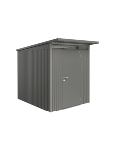 CASETTA DA GIARDINO BIOHORT "AVANTGARDE A2" IN ACCIAIO ZINCATO COLORE GRIGIO QUARZO METALLIZZATO CON PORTA BATTENTE SEMPLICE 180X260X218 CM