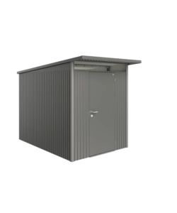 CASETTA DA GIARDINO BIOHORT "AVANTGARDE A3" IN ACCIAIO ZINCATO COLORE GRIGIO QUARZO METALLIZZATO CON PORTA BATTENTE SEMPLICE 180X300X218 CM