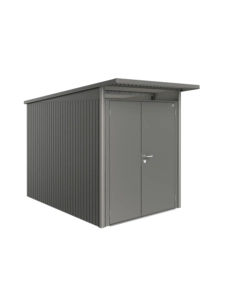 CASETTA DA GIARDINO BIOHORT "AVANTGARDE A3" IN ACCIAIO ZINCATO COLORE GRIGIO QUARZO METALLIZZATO CON PORTA BATTENTE DOPPIA 180X300X218 CM