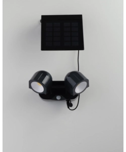 PROIETTORE LED "SHIVA" ANTRACITE CON PANNELLO SOLARE, 2X 1,5W