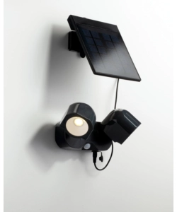 PROIETTORE LED "SHIVA" ANTRACITE CON PANNELLO SOLARE, 2X 1,5W