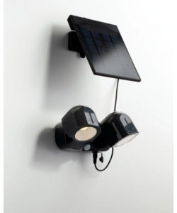 PROIETTORE LED "SHIVA" ANTRACITE CON PANNELLO SOLARE, 2X 1,5W