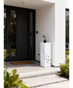 PORTA OMBRELLI BIANCO SQUADRATO, 16X16X49 CM
