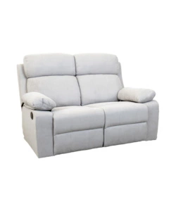 DIVANO 2 POSTI "ANNIKA" CON RECLINER MANUALE IN TESSUTO GRIGIO, 145X93X101 CM