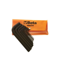 SET DI 10 CHIAVI MASCHIO ESAGONALI - PIEGATE BRUNITE - BETA 96N/B