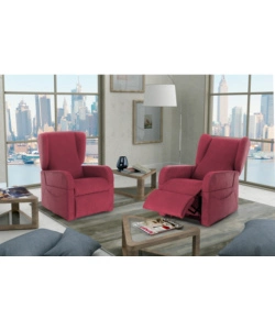 POLTRONA CON RECLINER E ALZATA ELETTRICA "DEA", ROSSA, 74X92X102 CM