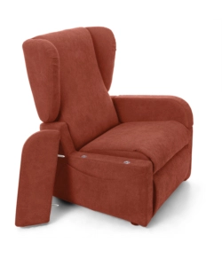 POLTRONA CON RECLINER E ALZATA ELETTRICA "DEA", ROSSA, 74X92X102 CM