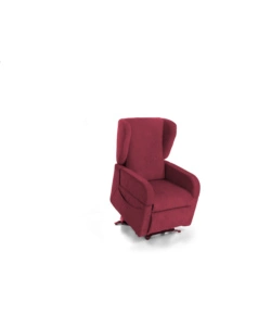 POLTRONA CON RECLINER E ALZATA ELETTRICA "DEA", ROSSA, 74X92X102 CM