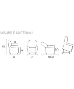 POLTRONA CON RECLINER E ALZATA ELETTRICA "DEA", BEIGE, 74X92X102 CM