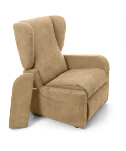 POLTRONA CON RECLINER E ALZATA ELETTRICA "DEA", BEIGE, 74X92X102 CM