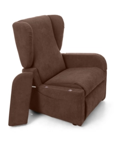 POLTRONA CON RECLINER E ANZATA ELETTRICA "DEA", MARRONE, 74X92X102 CM