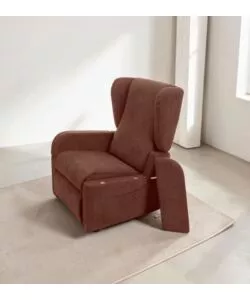 POLTRONA CON RECLINER E ANZATA ELETTRICA "DEA", MARRONE, 74X92X102 CM