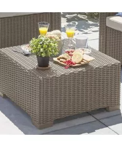 TAVOLINO DA ESTERNO CALIFORNIA COLOR CAPPUCCINO, 68X68X35 CM - KETER