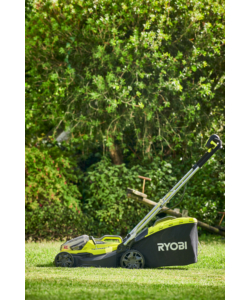 TAGLIAERBA IBRIDO BATTERIA ED ELETTRICO RYOBI "RY18LMH37A-250" TAGLIO 37CM 18V, DUE BATTERIE 5AH INCLUSE