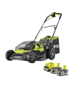 TAGLIAERBA IBRIDO BATTERIA ED ELETTRICO RYOBI "RY18LMH37A-250" TAGLIO 37CM 18V, DUE BATTERIE 5AH INCLUSE