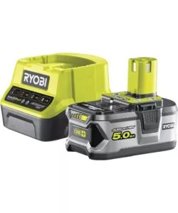 KIT CARICABATTERIE SINGOLO E BATTERIA DI RICAMBIO RYOBI "RC18120-150" 18V 5AH