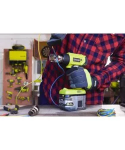 PISTOLA TERMICA TERMOSOFFIATORE A BATTERIA RYOBI "R18HG-0" 18V, SOLO CORPO MACCHINA