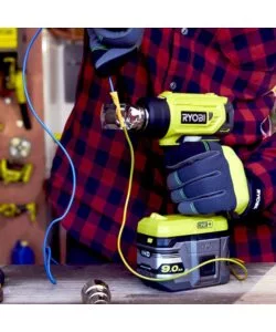 PISTOLA TERMICA TERMOSOFFIATORE A BATTERIA RYOBI "R18HG-0" 18V, SOLO CORPO MACCHINA