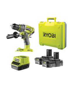 KIT VALIGETTA TRAPANO AVVITATORE A PERCUSSIONE A BATTERIA RYOBI "R18PD7-220B" 2 BATTERIE 18V 2AH