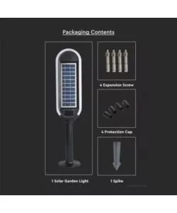PIANTANA SOLARE LED DA GIARDINO BIANCA E NERA 4000K, 5W