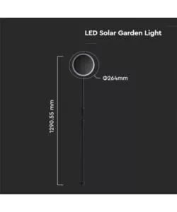 PIANTANA SOLARE LED DA ESTERNO NERO 3000K, 8W