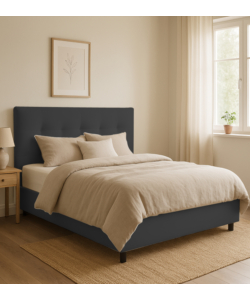 LETTO MATRIMONIALE CONTENITORE "EASY" NERO 160X190 CM