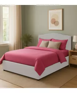 Letto matrimoniale con contenitore "Hill" rivestito in tessuto perla 160x190 cm