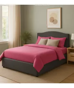 Letto matrimoniale con contenitore  "Hill" rivestito in tessuto grigio 160x190 cm