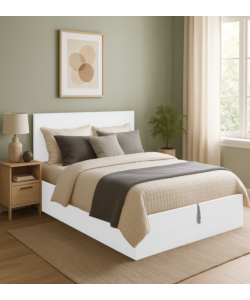 LETTO MATRIMONIALE CONTENITORE "HI BOX" BIANCO 160X190 CM