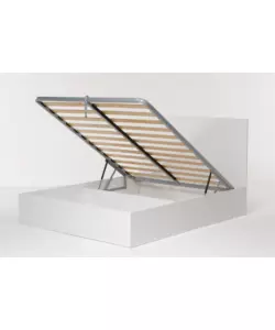 Letto matrimoniale con contenitore "Hi box" bianco 160x190 cm