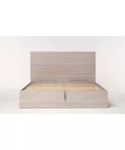 Letto matrimoniale con rete e contenitore con  "Hi Box" olmo naturale 160x190 cm