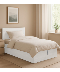 LETTO PIAZZA E MEZZA CONTENITORE "HI BOX" BIANCO 120X190 CM