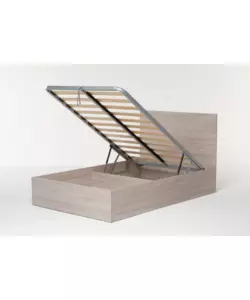 Letto una piazza e mezza con contenitore "Hi Box" olmo naturale 120x190 cm