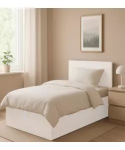 Letto singolo testata con contenitore  "Hi Box" bianco 90x190 cm
