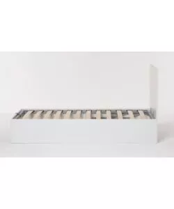 Letto singolo testata con contenitore  "Hi Box" bianco 90x190 cm