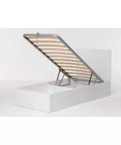 Letto singolo testata con contenitore  "Hi Box" bianco 90x190 cm