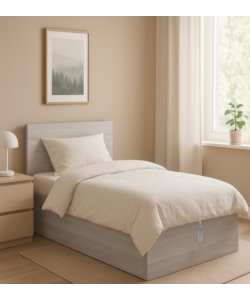 LETTO SINGOLO CONTENITORE "HI BOX" OLMO NATURALE 90X190 CM