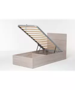 Letto singolo testata con contenitore  "Hi Box" olmo 90x190 cm