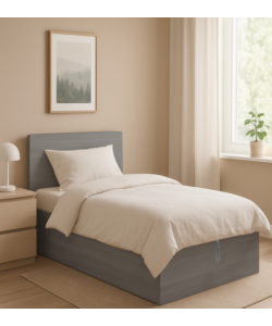 LETTO SINGOLO CONTENITORE "HI BOX" ROVERE GRIGIO 90X190 CM