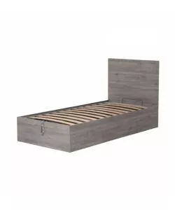 LETTO SINGOLO CONTENITORE "HI BOX" ROVERE GRIGIO 90X190 CM
