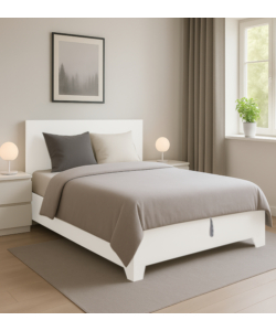 LETTO MATRIMONIALE CONTENITORE CON PIEDINI "HI BOX" BIANCO 160X190 CM