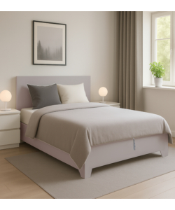 LETTO MATRIMONIALE CONTENITORE CON PIEDINI "HI BOX" OLMO NATURALE 160X190 CM