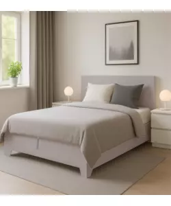 Letto matrimoniale con contenitore e piedini "Hi Box" olmo naturale 160x190 cm